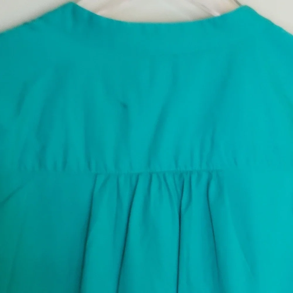 J Crew‎ Boho Tiered Babydoll Dress Green Cottage Peasant Long Sleeve Cotton XS